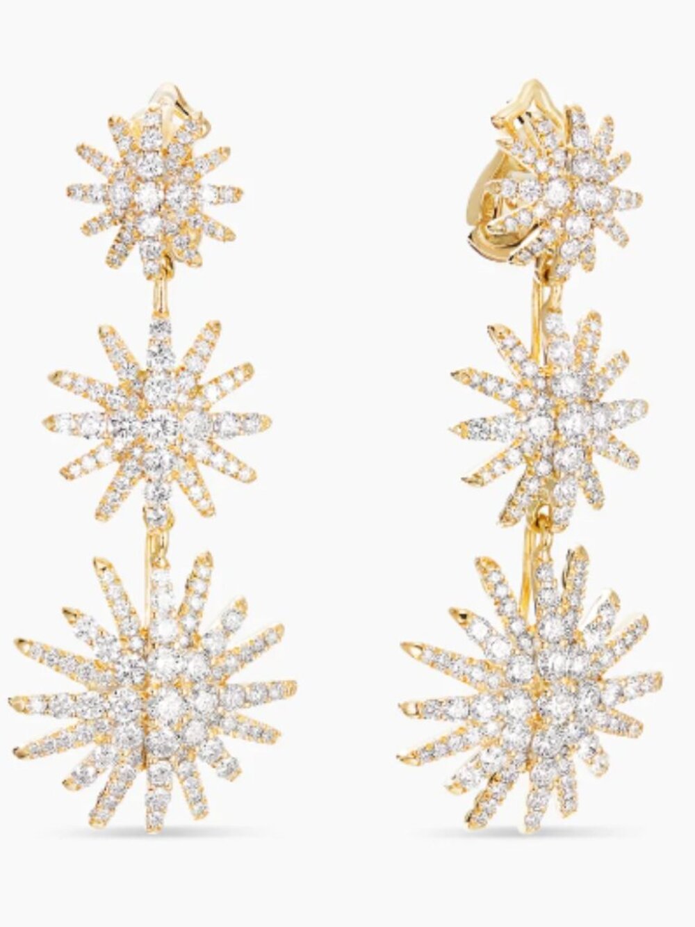 David Yurman Gold Sunflower Triple Earrings - Picture 3 of 9